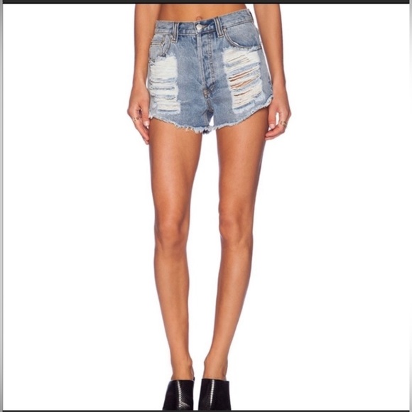 MINKPINK distressed 100% cotton denim shortie Size Small. - Picture 1 of 12